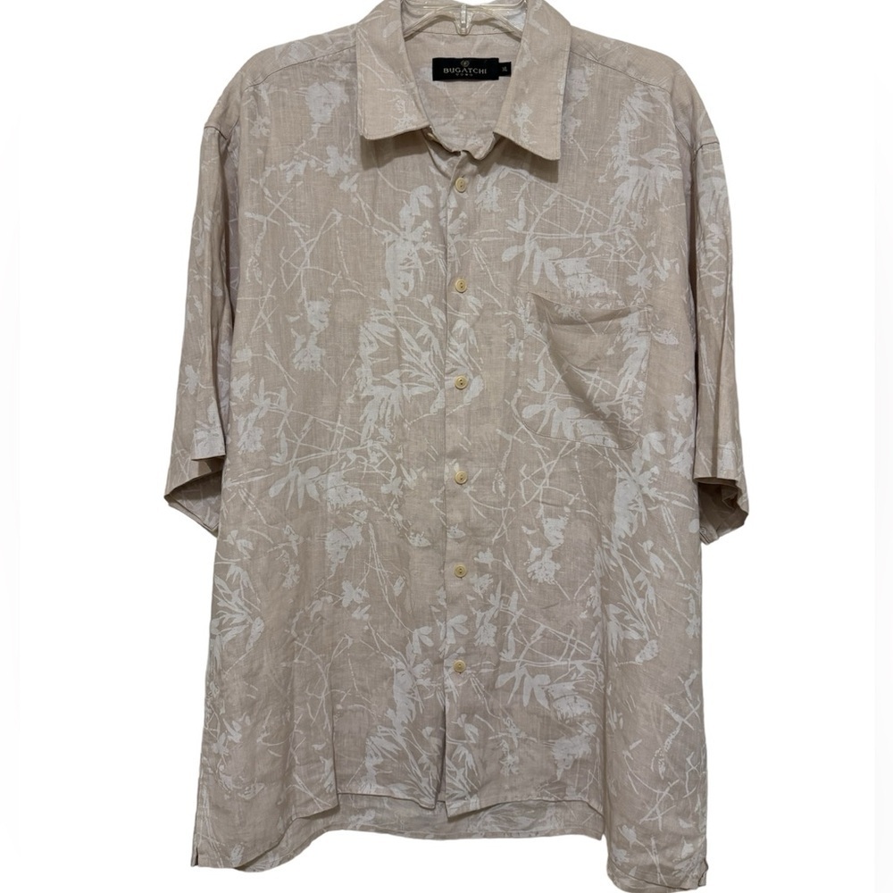 Men’s Bugatchi Linen Button Down Shirt Size XL